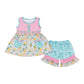 Lemon print pocket girl shorts set