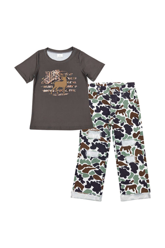 Camouflage hunting denim set