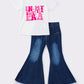 White music fan denim set