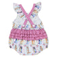 Multicolored character ruffle bubble