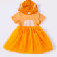 Orange hoodie girl dress