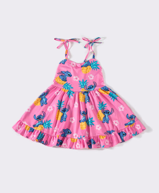 Pink character ruffle dress