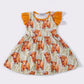 Orange cow ruffle dress