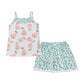 Green pear print strap girl set