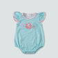 Mint marine  embroidery girl bubble