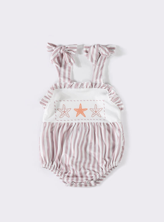 Khaki stripe star strap baby bubble