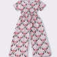 Pink cow plaid girl jumpsuit