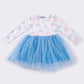 Blue pumpkin bow tutu dress