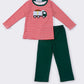 Red stripe truck applique boy set