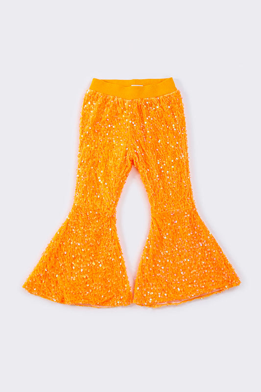 Orange sequin bell pants