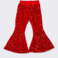 Red sequin bell pants