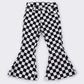 Black checkered bell denim jeans