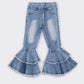 Blue double layered denim jeans