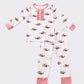 Pink duck print bamboo girl pajamas set