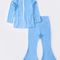 Blue active girl bootcut pants set