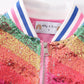 Rainbow sequin bomber jacket