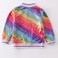 Rainbow sequin bomber jacket