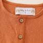 Brown button linen top