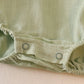 Green strap ruffle linen girl bubble