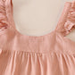 Pink tiered ruffle linen dress