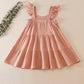 Pink tiered ruffle linen dress