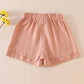 Peach linen girl shorts