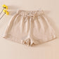 Beige linen girl shorts