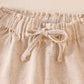 Beige linen girl shorts