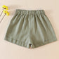 Sage linen girl shorts