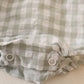 Green plaid linen button girl bubble