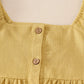 Lemon linen button dress