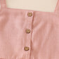 Pink linen ruffle 2pc girl set