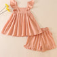 Pink linen 2 pcs swing set