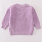 Purple hand-embroidery ghost pullover sweater