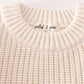 Beige hand-embroidery pumpkin pullover sweater