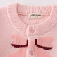 Pink bow tie cardigan sweater