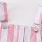 Pink stripe denim strap overall dress