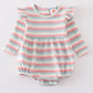 Premium Multicolored stripe ruffle girl romper