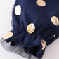 Premium Navy love joy dot girl top