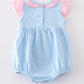 Premium Blue easter cross embroidery ruffle girl bubble