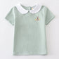 Premium Sage easter bunny embroidery boy top