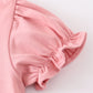 Premium Pink basic ruffle top