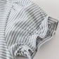 Premium Sage & white stripe ruffle top