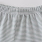 Premium Sage & white stripe basic ruffle shorts