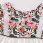 Premium Green floral print swiss dot girl set