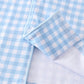 Premium Blue plaid boy button down pajamas set