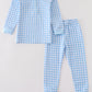 Premium Blue plaid boy pants set