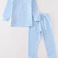 Premium Blue plaid boy pants set