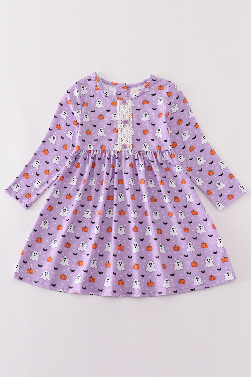 Premium Purple halloween print dress