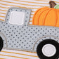 Premium Beige stripe truck pumpkin applique top